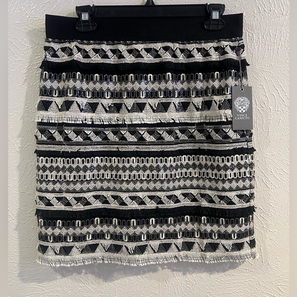 NEW Vince Camuto Black and White Textured Pencil Skirt - Picture 1 of 9